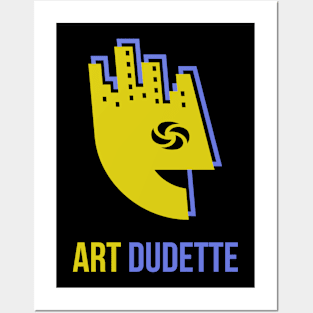 Art Dudette In Yellow And Blue Posters and Art